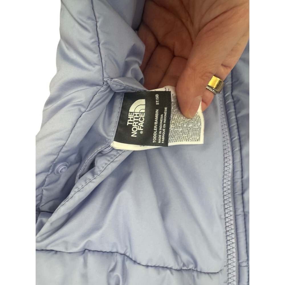 The North Face Toddler Reversible Andes Puffer Jacket Purple Lavender 5T Winter - Picture 7 of 8